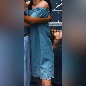 Off the Shoulder Light Blue Dress